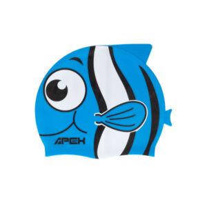 Gorro de natación para niños diseño pez azul