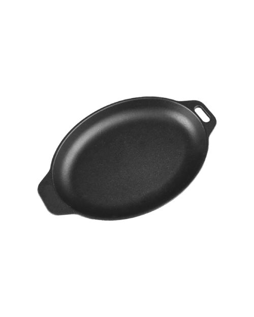 Bandeja de inducción ovalada negra mate