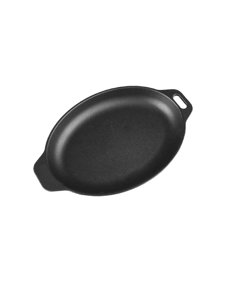 Bandeja de inducción ovalada negra mate