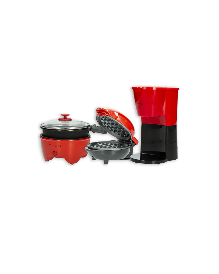Pack electrodomésticos sartén, waflera y cafetera