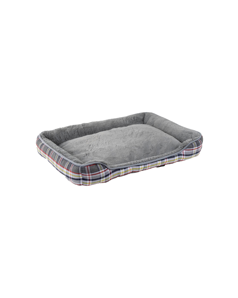 Cama cuadrada gris escocés