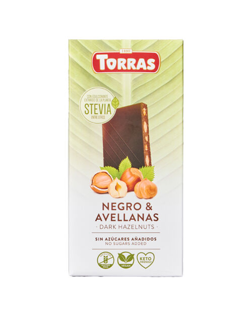 Chocolate negro con avellanas y stevia