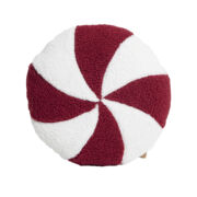 Cojín de caramelo rojo con blanco