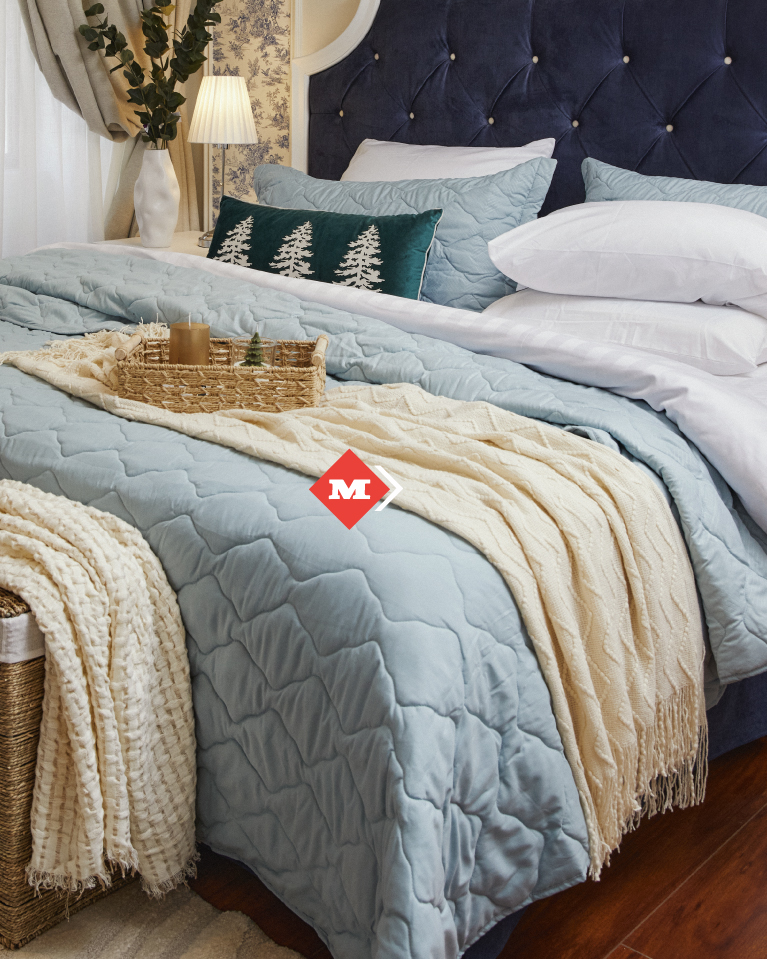 Manta beige con relieve