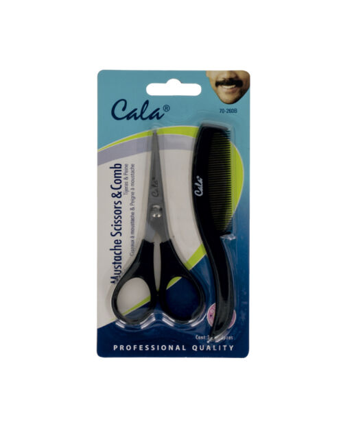 Tijera y cepillo para bigote