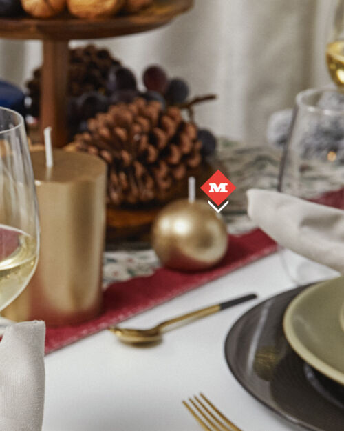 Set de velas redondas doradas