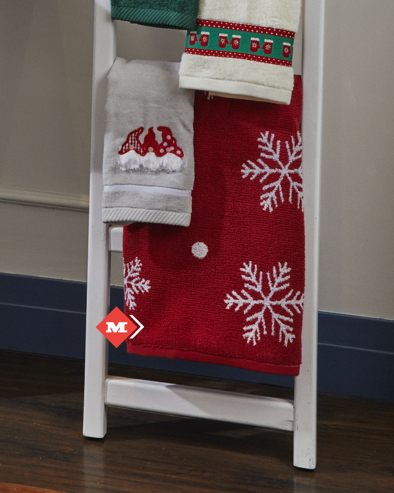 Toalla de copos roja