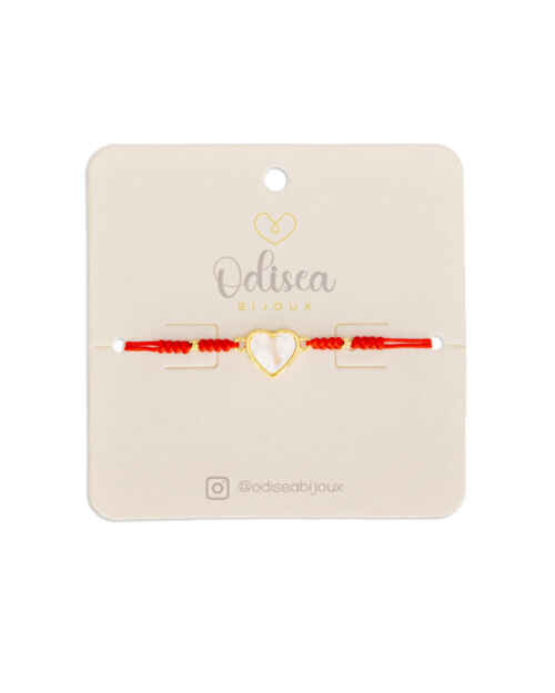 Pulsera de corazón nácar roja