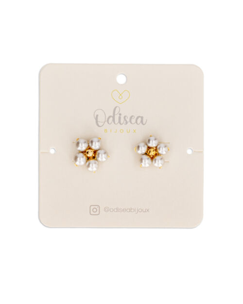 Aretes de flores grises