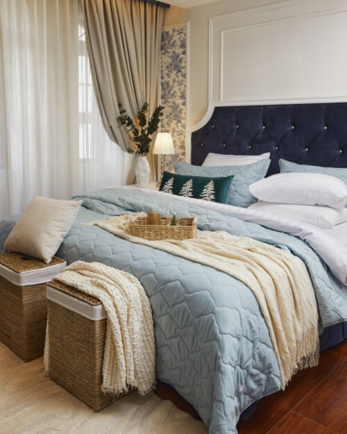 Manta beige con relieve