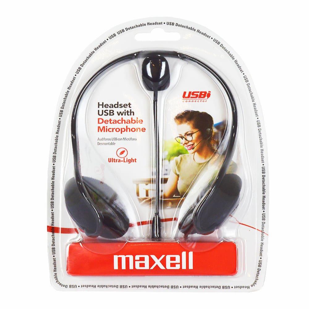 Audífonos Tirilla Con Micrófono Usb MAXELL Con Cable