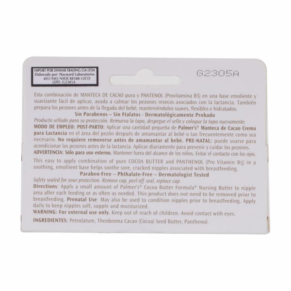 Crema Para Lactancia Con Manteca De Cacao Y Vitamina E PALMER'S 30 G - Imagen 5