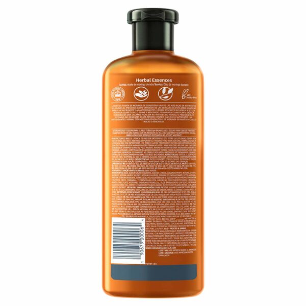 Shampoo Biorenew Aceite Moringa Dorada HERBAL ESSENCES 400 Ml - Imagen 2