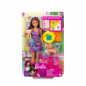 Set De Muñeca Barbie Adopta Un Cachorro MATTEL Incluye Accesorios