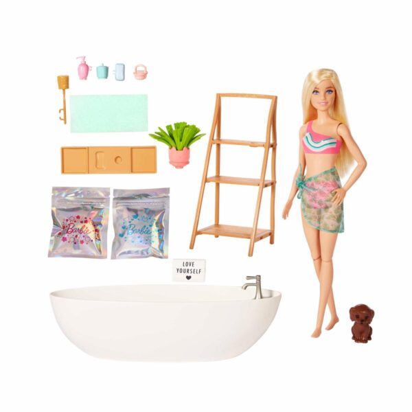 Set De Muñeca Barbie Baño De Burbujas MATTEL Incluye Accesorios - Imagen 2