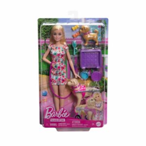 Set De Muñeca Barbie Paseadora De Perros En Silla De Ruedas MATTEL Incluye Accesorios