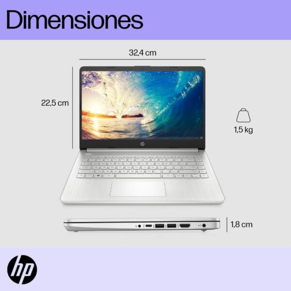 Notebook Intel Core i5-1235U Turbo 4.4GHz-10 Núcleos 8Gb RAM Y 256 Gb De Almacenamiento HP 14" HD - Imagen 9