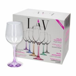 Copas Para Agua Y Vino Base Colores Fam Set LAV 6 Uds