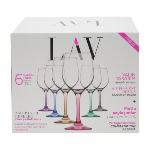 Copas Para Agua Y Vino Base Colores Fam Set LAV 6 Uds - Imagen 2
