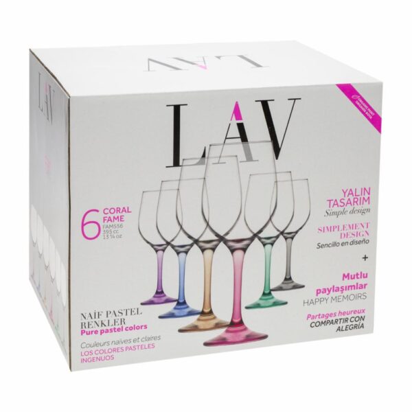 Copas Para Agua Y Vino Base Colores Fam Set LAV 6 Uds - Imagen 3