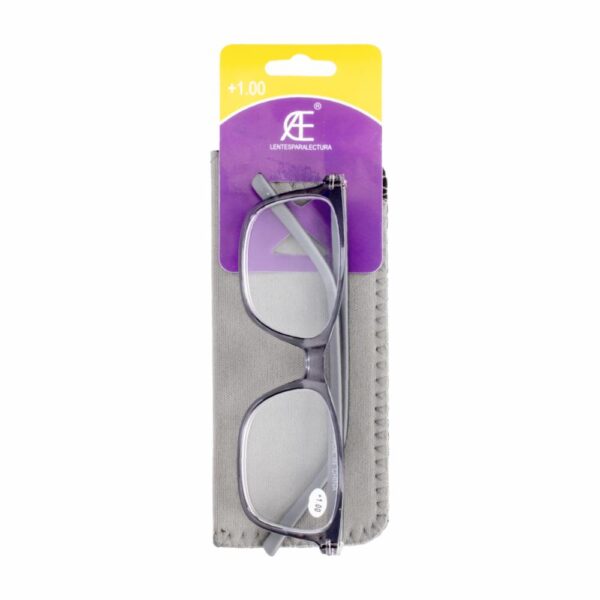 Lentes De Lectura Para Caballero Gris AE Medida +1.00