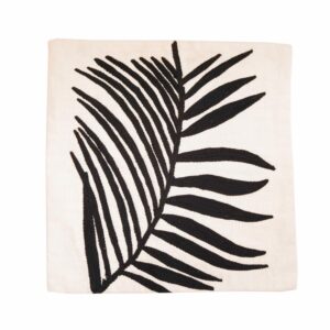Forro De Cojín Hoja Color Black FREE HOME 45 X 45 Cm