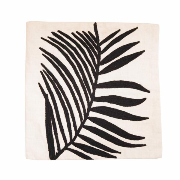 Forro De Cojín Hoja Color Black FREE HOME 45 X 45 Cm