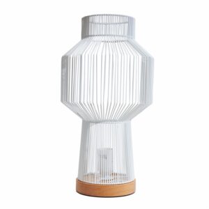 Lampara De Mesa Diseño De Alambre Blanco FREE HOME Unidad