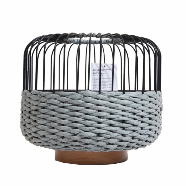 Lampara De Mesa Diseño Alambre Y Mimbre Azul Claro FREE HOME Unidad