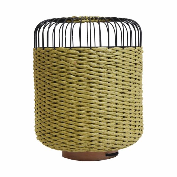 Lampara De Mesa Diseño Alambre Y Mimbre Verde FREE HOME Unidad