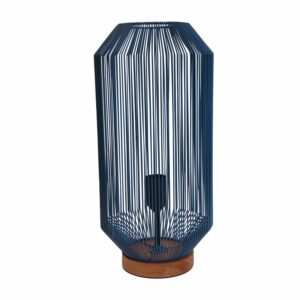 Lampara De Mesa Diseño Alambre Y Mimbre Azul Oscuro FREE HOME Unidad
