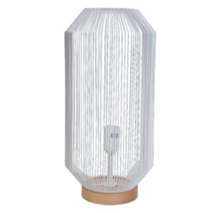 Lampara De Mesa Diseño Alambre Y Mimbre Blanco FREE HOME Unidad