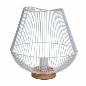 Lampara De Mesa Blanca Con Pedestal FREE HOME Grande