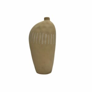 Florero Decorativo Mediano Diseño Líneas Beige FREE HOME Unidad