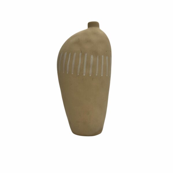 Florero Decorativo Mediano Diseño Líneas Beige FREE HOME Unidad - Imagen 2