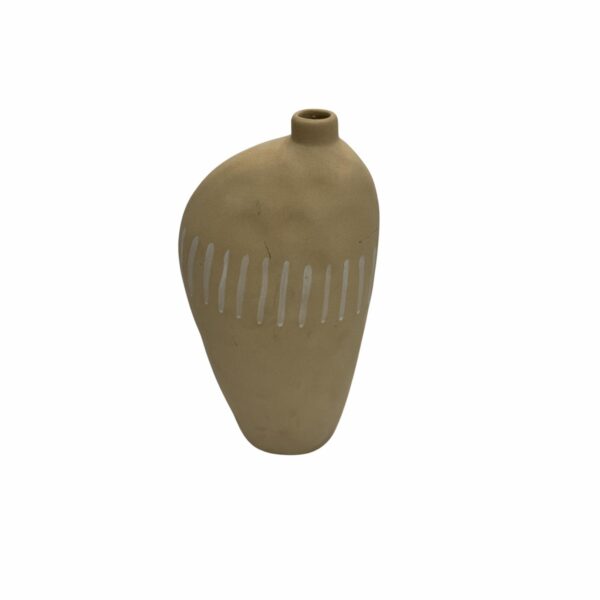 Florero Decorativo Mediano Diseño Líneas Beige FREE HOME Unidad - Imagen 4