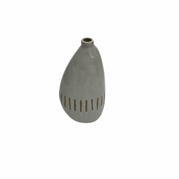 Florero Decorativo Pequeño Diseño Líneas Crema FREE HOME Unidad - Imagen 2