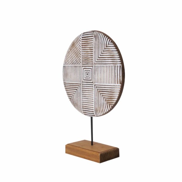 Escultura Decorativa Redonda Con Base De Madera FREE HOME Pequeña - Imagen 2