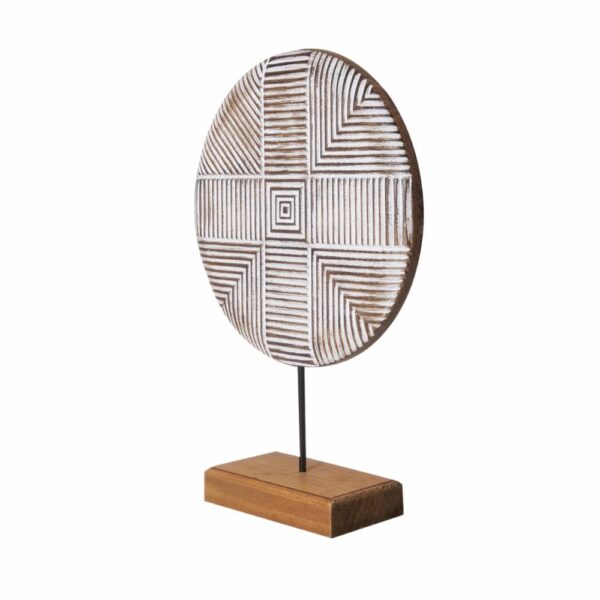 Escultura Decorativa Redonda Con Base De Madera FREE HOME Grande - Imagen 2