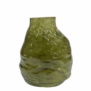 Florero Decorativo Verde Oliva Martillado FREE HOME Unidad