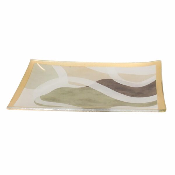 Bandeja Decorativa Verde Abstracto Rectangular FREE HOME Pequeño - Imagen 2