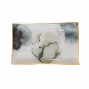 Bandeja Decorativa Verde Abstracto Rectangular FREE HOME Mediano