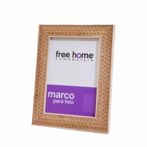 Porta Retrato Tipo Mimbre De Madera FREE HOME 10X15 Cm