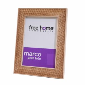 Porta Retrato Tipo Mimbre De Madera FREE HOME 13X18 Cm