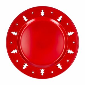 Plato Base Navidad Rojo Z&L 33 Cm