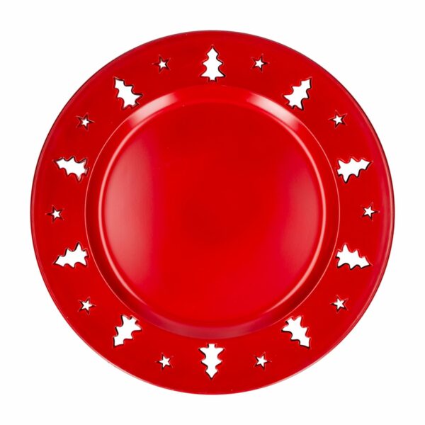 Plato Base Navidad Rojo Z&L 33 Cm