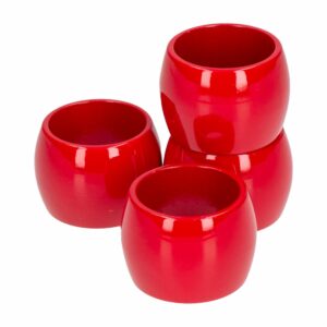 Set Servilleteros Color Rojo Light Anillo Moderno Z&L 4 Pzs