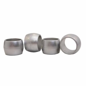 Set Servilleteros Color Plata Anillo Moderno Z&L 4 Pzs