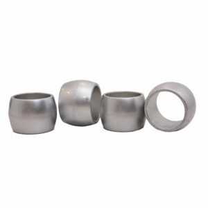 Set Servilleteros Color Plata Anillo Moderno Z&L 4 Pzs