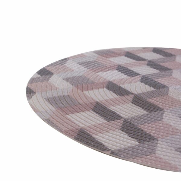 Individual Para Comedor Diseño Redondo Gris Y Dorado FREE HOME 38 Cm - Imagen 2
